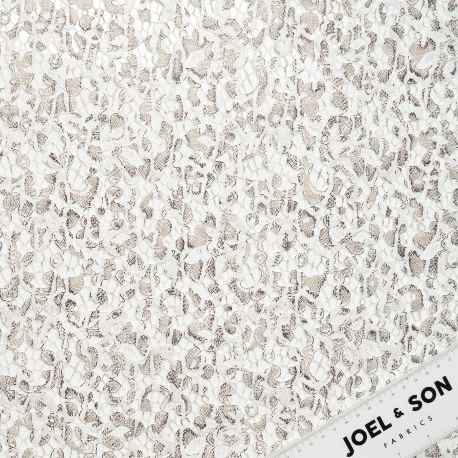 Snake Printed Ivory Lace