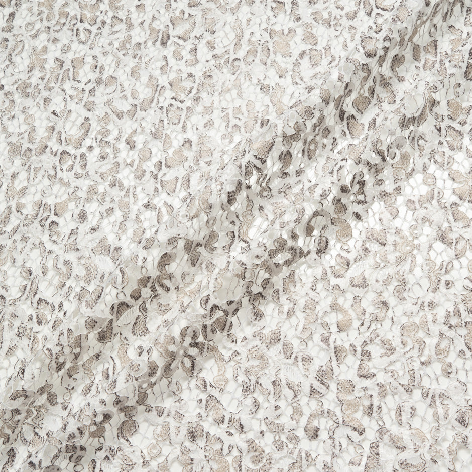 Snake Printed Ivory Lace