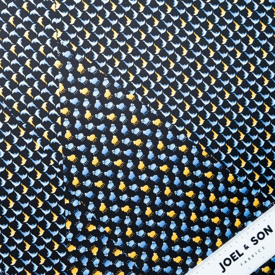 Dolphin & Sheep Printed Silk Tie Set