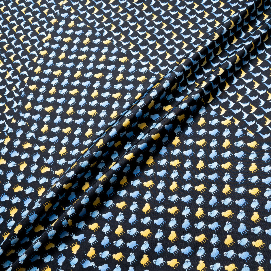 Dolphin & Sheep Printed Silk Tie Set