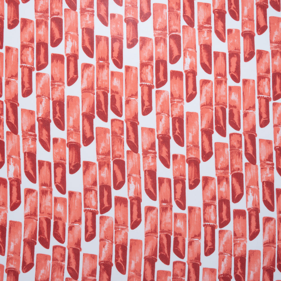 Red Lipstick Printed Pure Silk Georgette