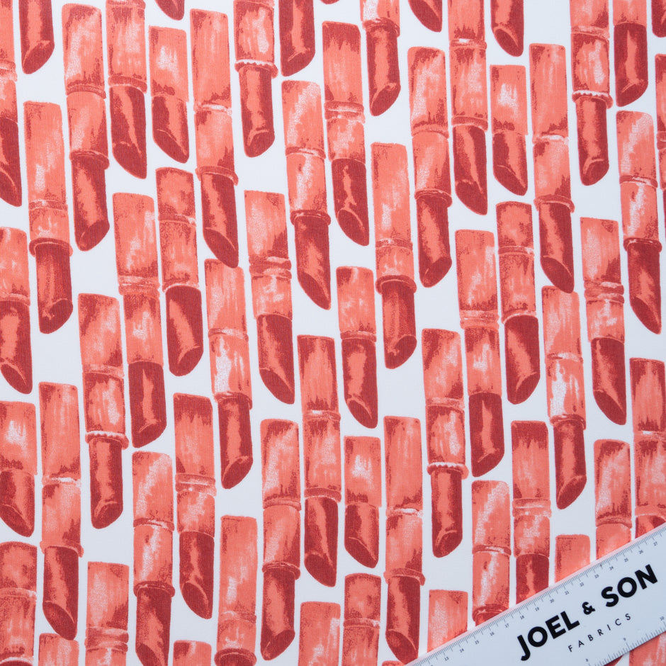 Red Lipstick Printed Pure Silk Georgette