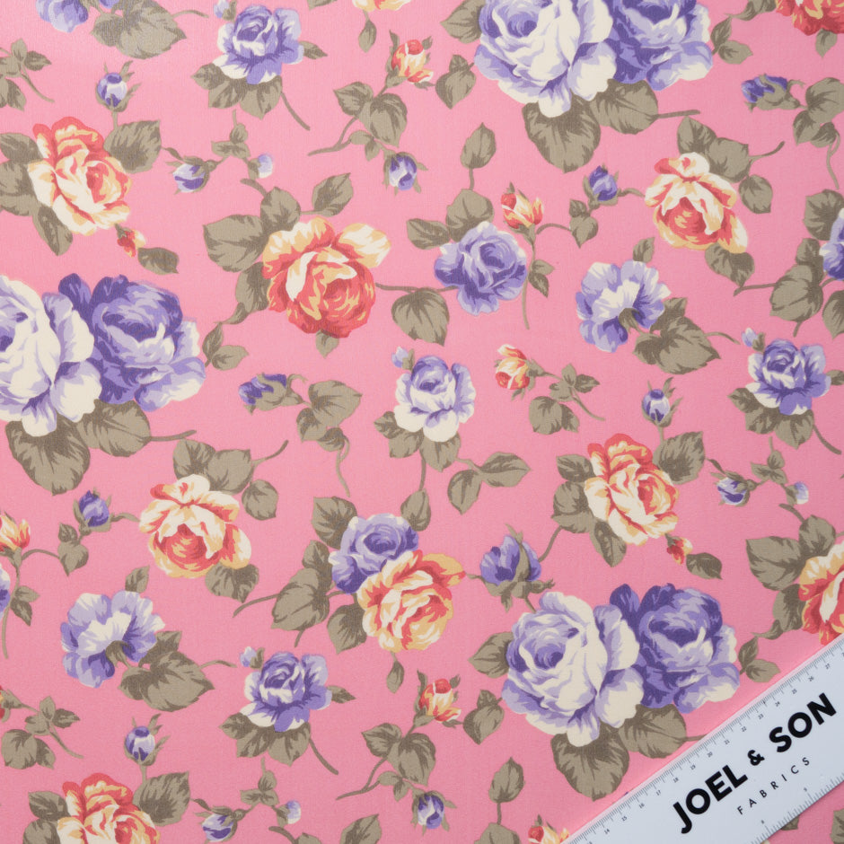 Rose Floral Printed Candy Pink Pure Silk Georgette