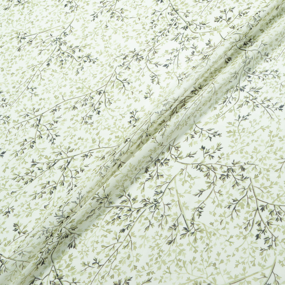 Green Leaf Printed Pure Silk Georgette