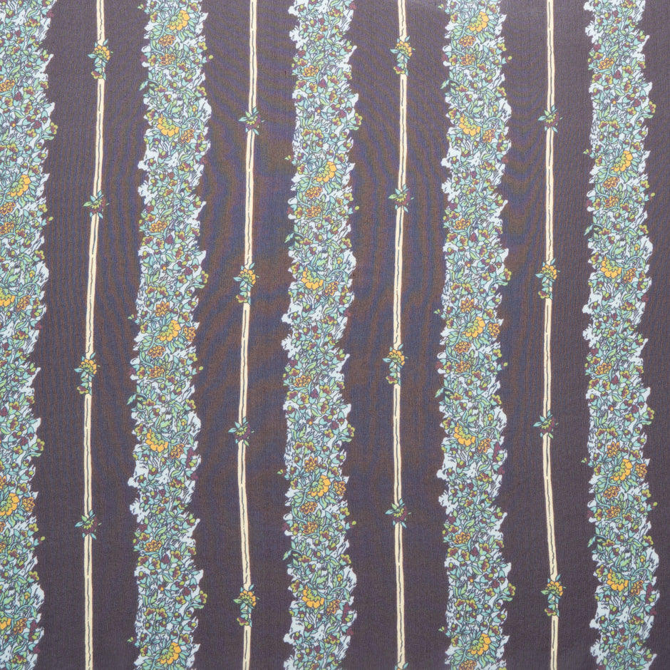 Floral Printed Bordeaux Pure Silk Georgette