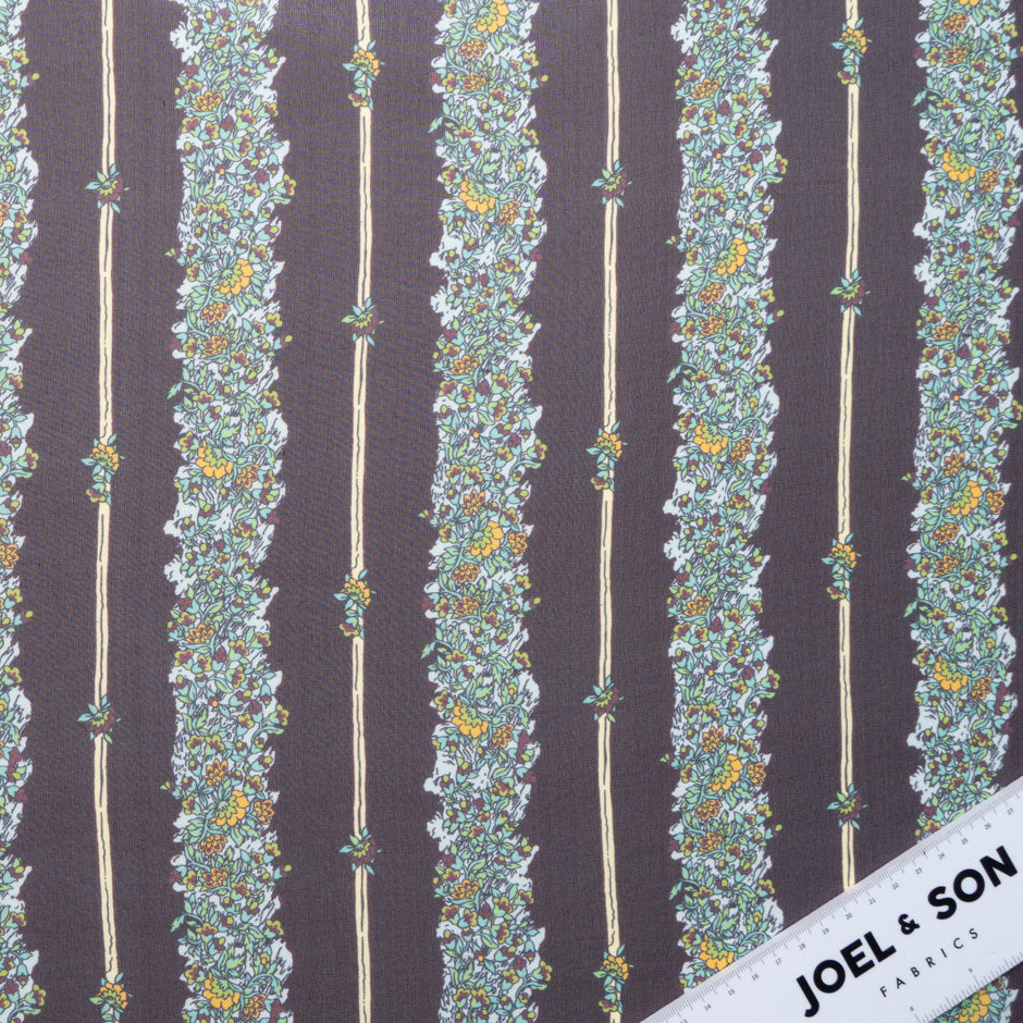Floral Printed Bordeaux Pure Silk Georgette