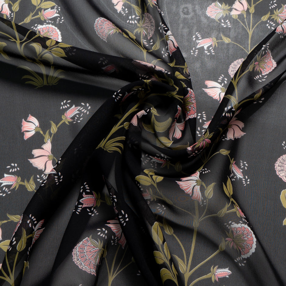 Pretty Floral Printed Pure Silk Georgette