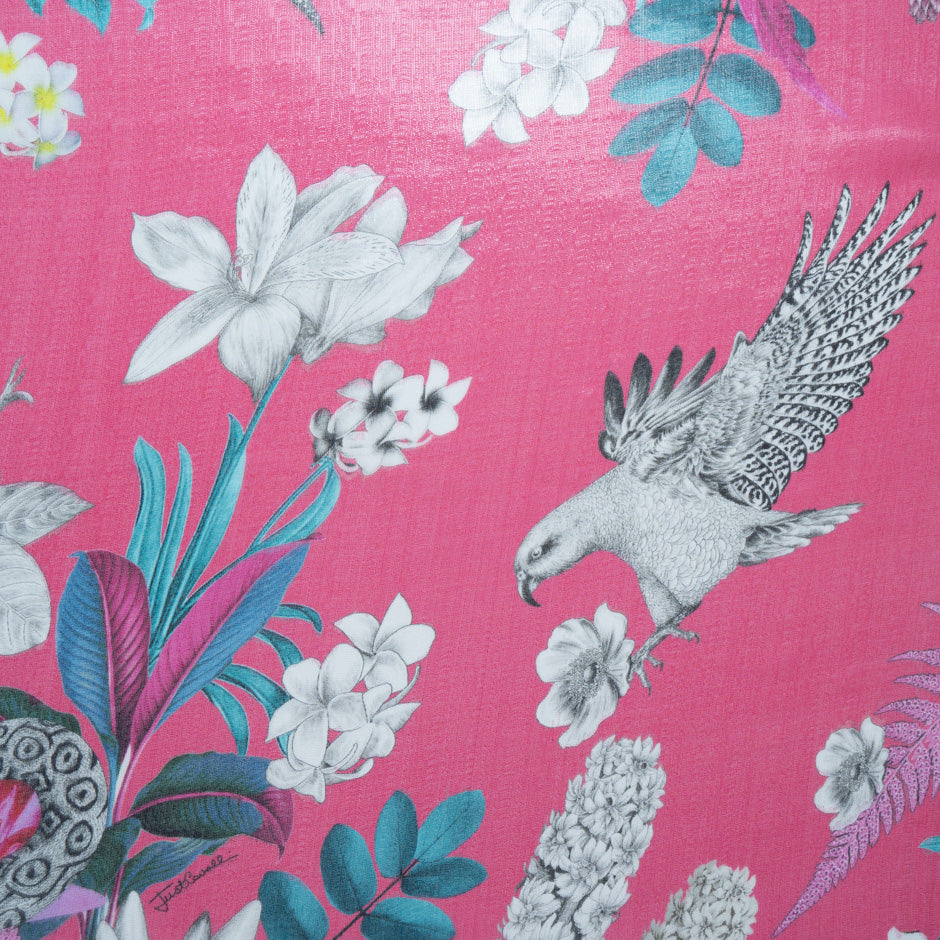Animal & Floral Printed Laminated Silk Chiffon