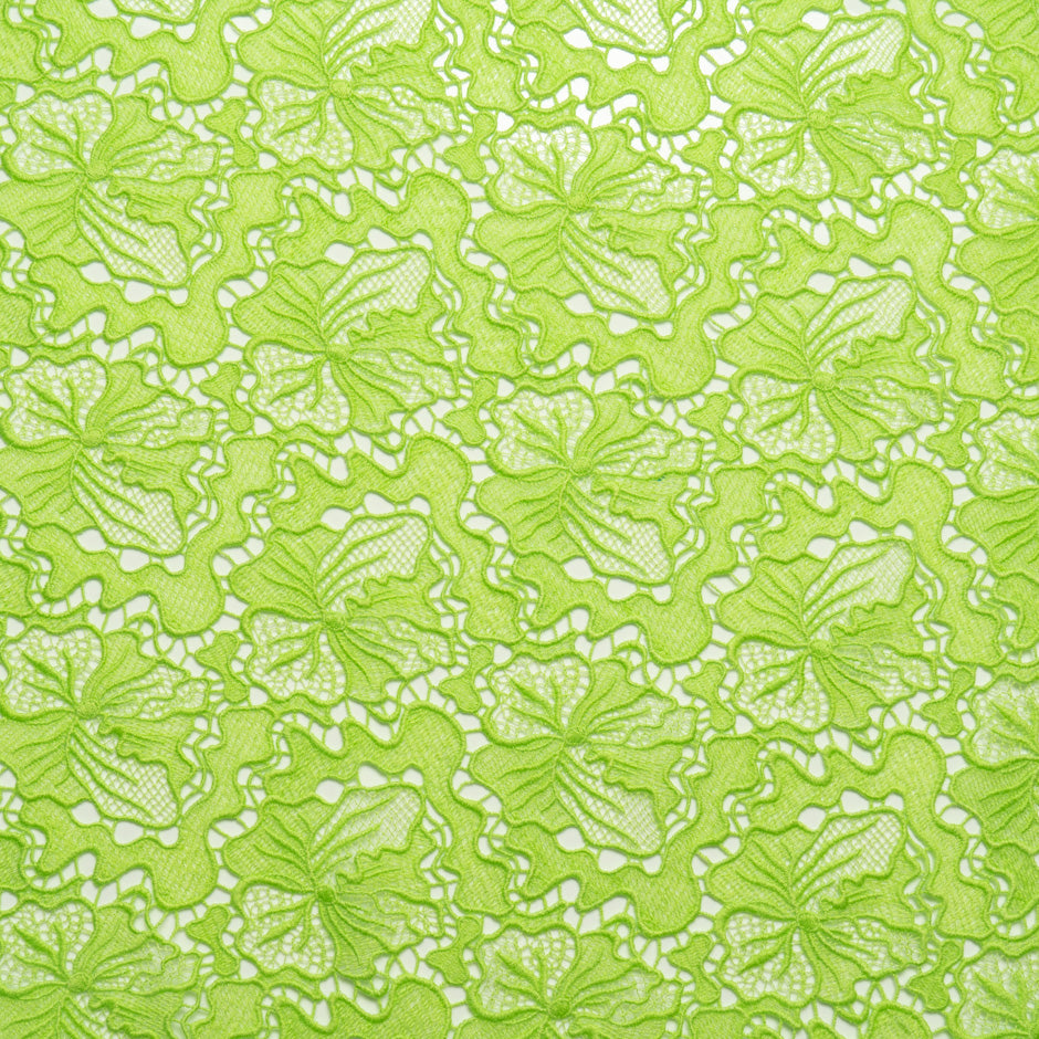 Lime Green Floral Guipure Lace