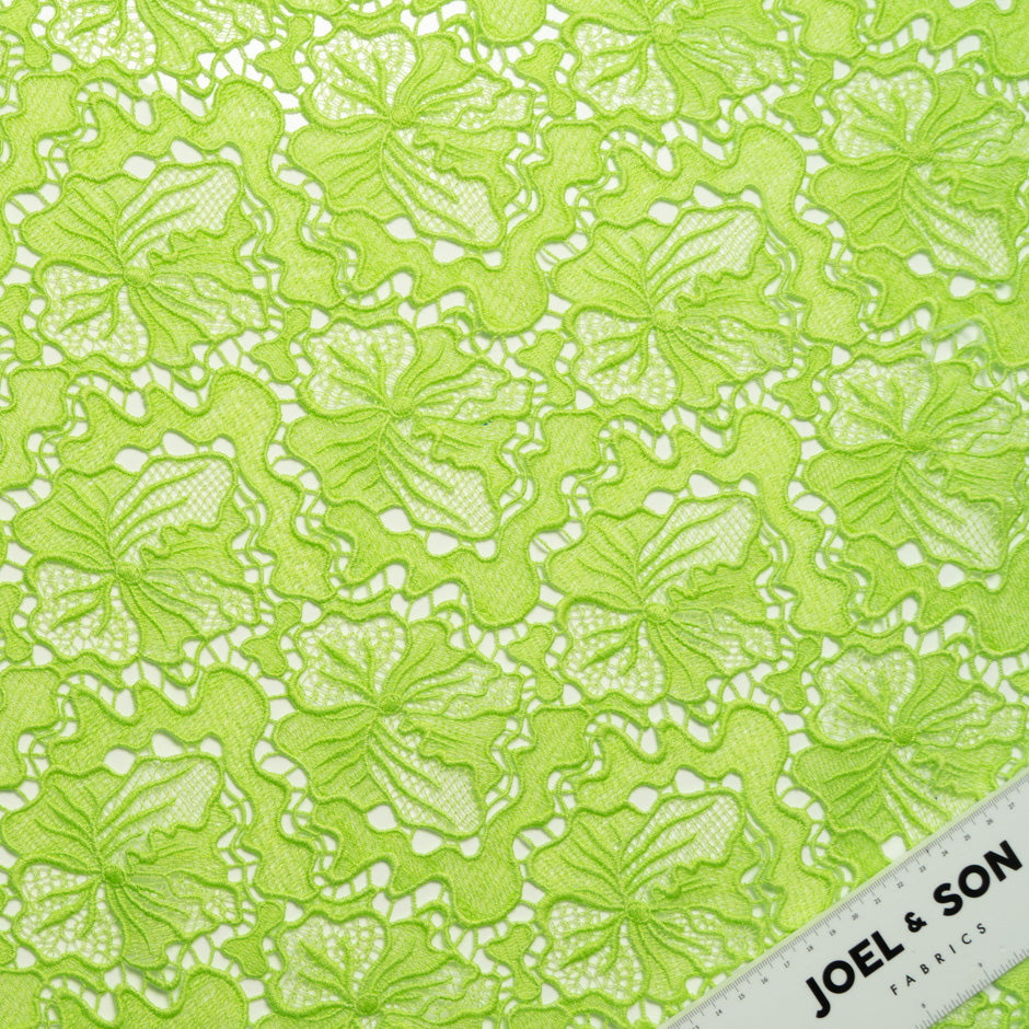Lime Green Floral Guipure Lace