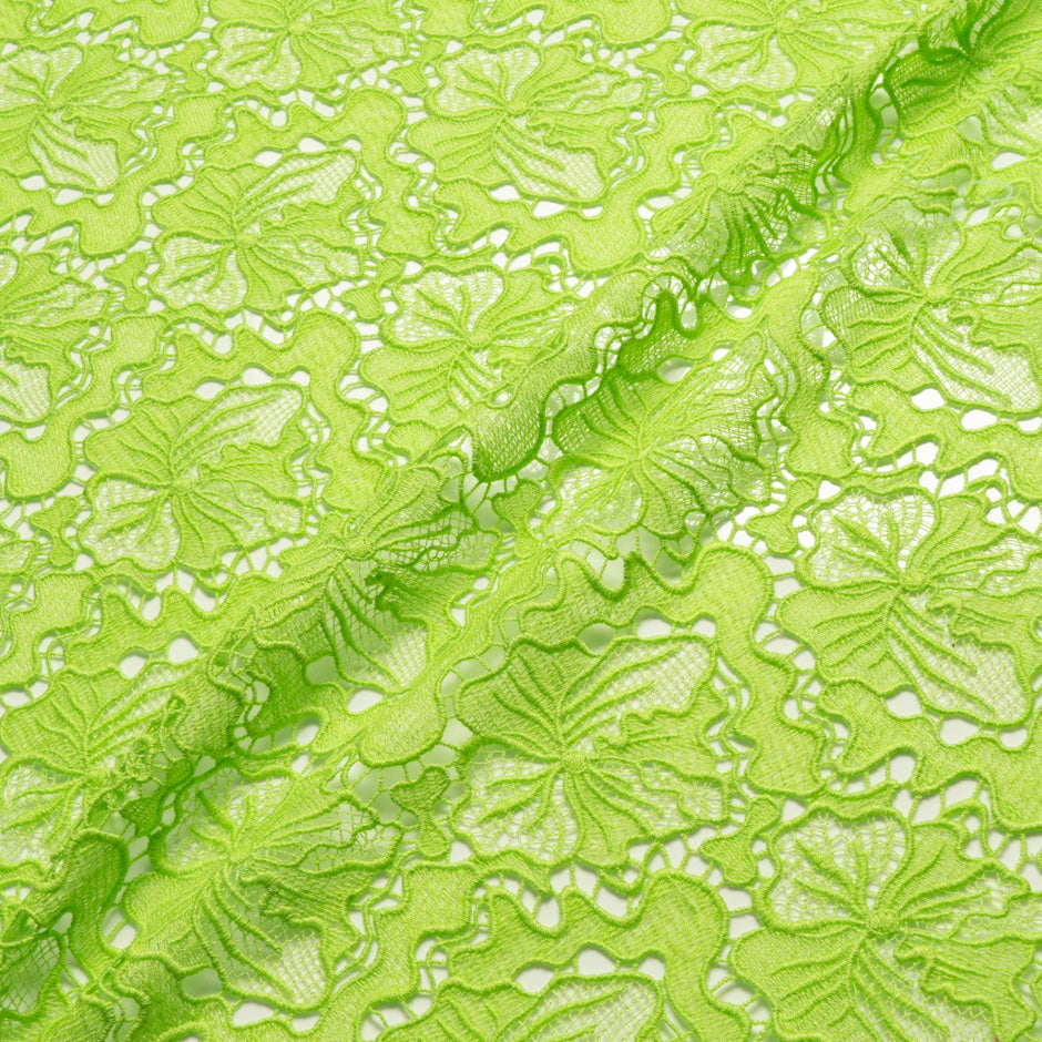 Lime Green Floral Guipure Lace