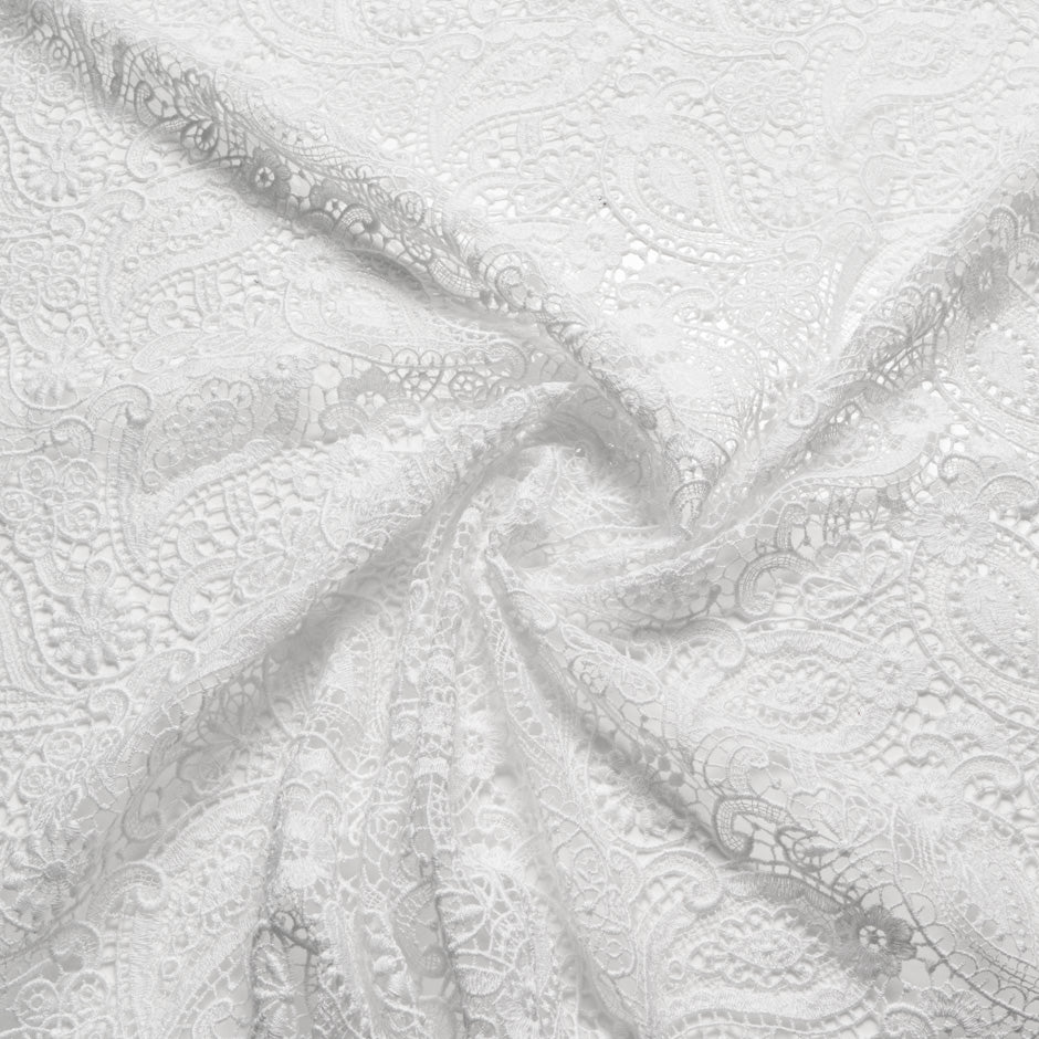 White Paisley & Floral Guipure Lace