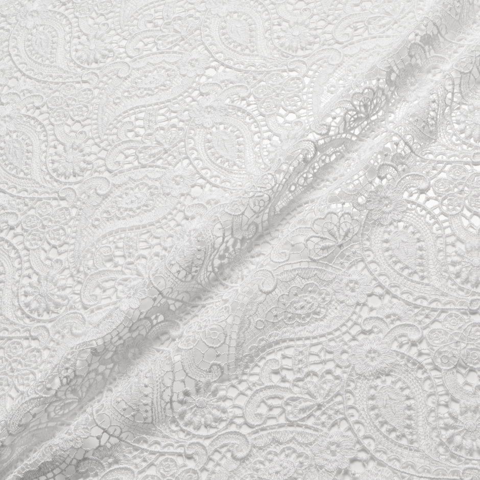 White Paisley & Floral Guipure Lace