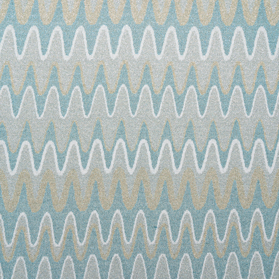 Blue & Grey Metallic Wave Knit