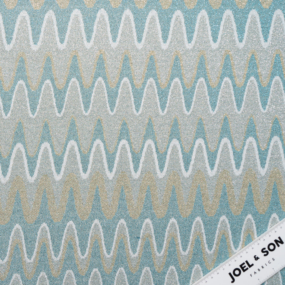 Blue & Grey Metallic Wave Knit