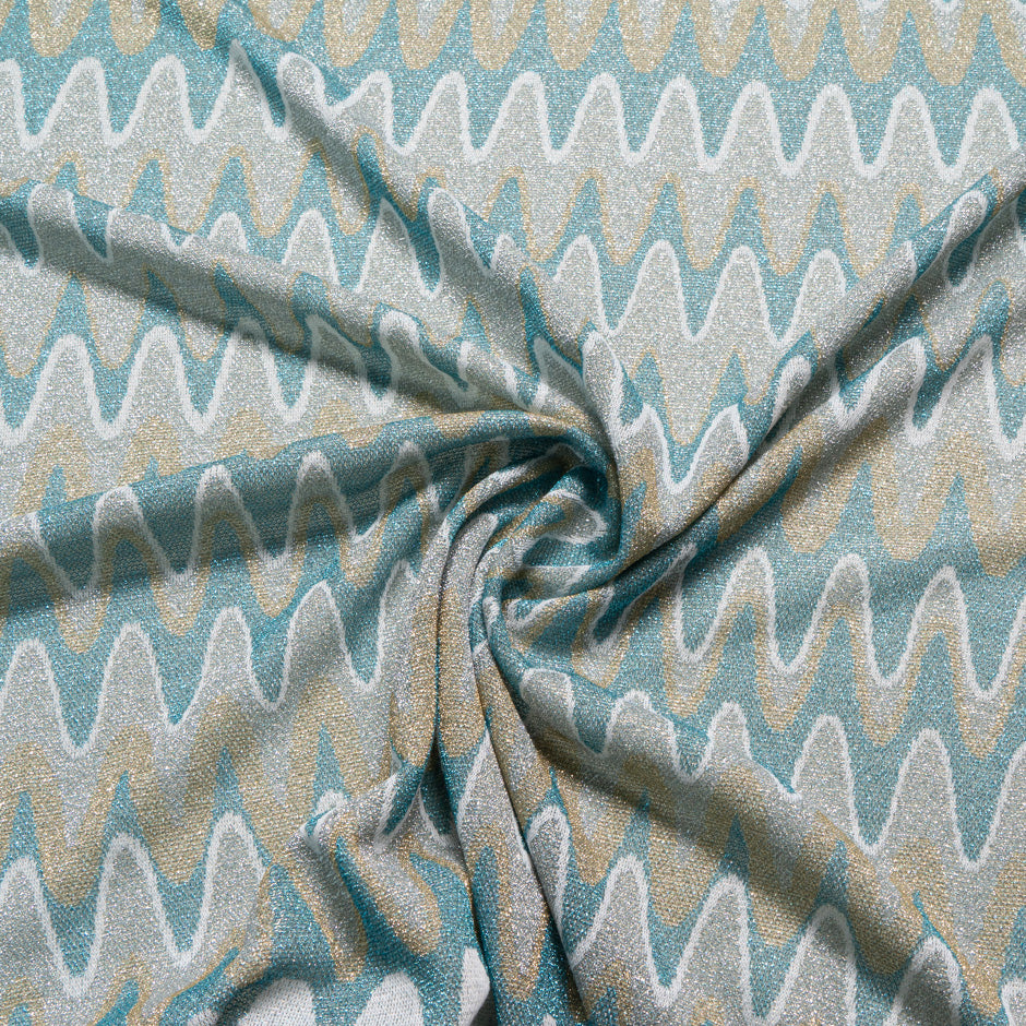 Blue & Grey Metallic Wave Knit