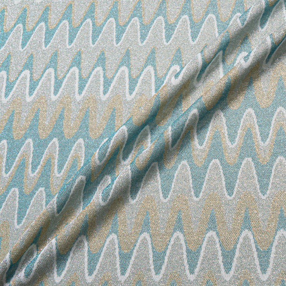 Blue & Grey Metallic Wave Knit