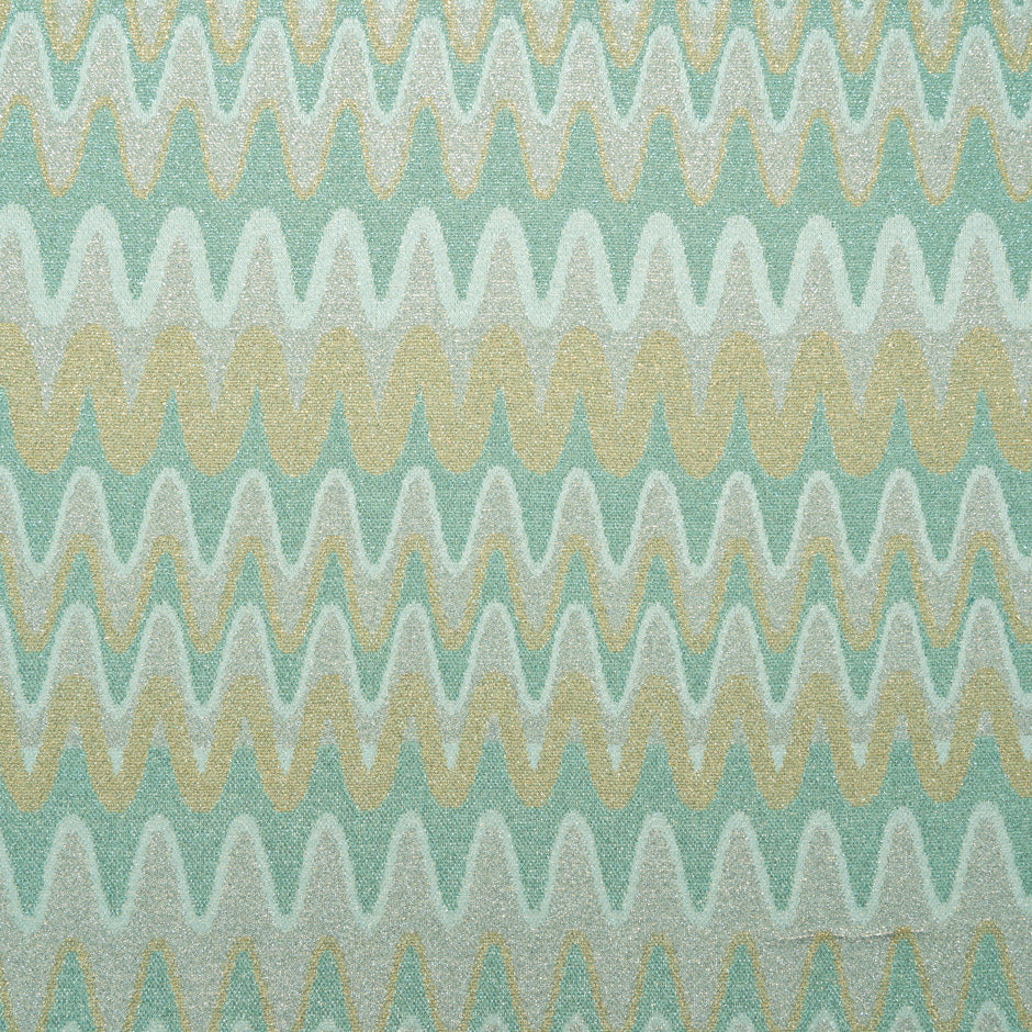 Green & Gold Metallic Wave Knit (A 2.50m Piece)