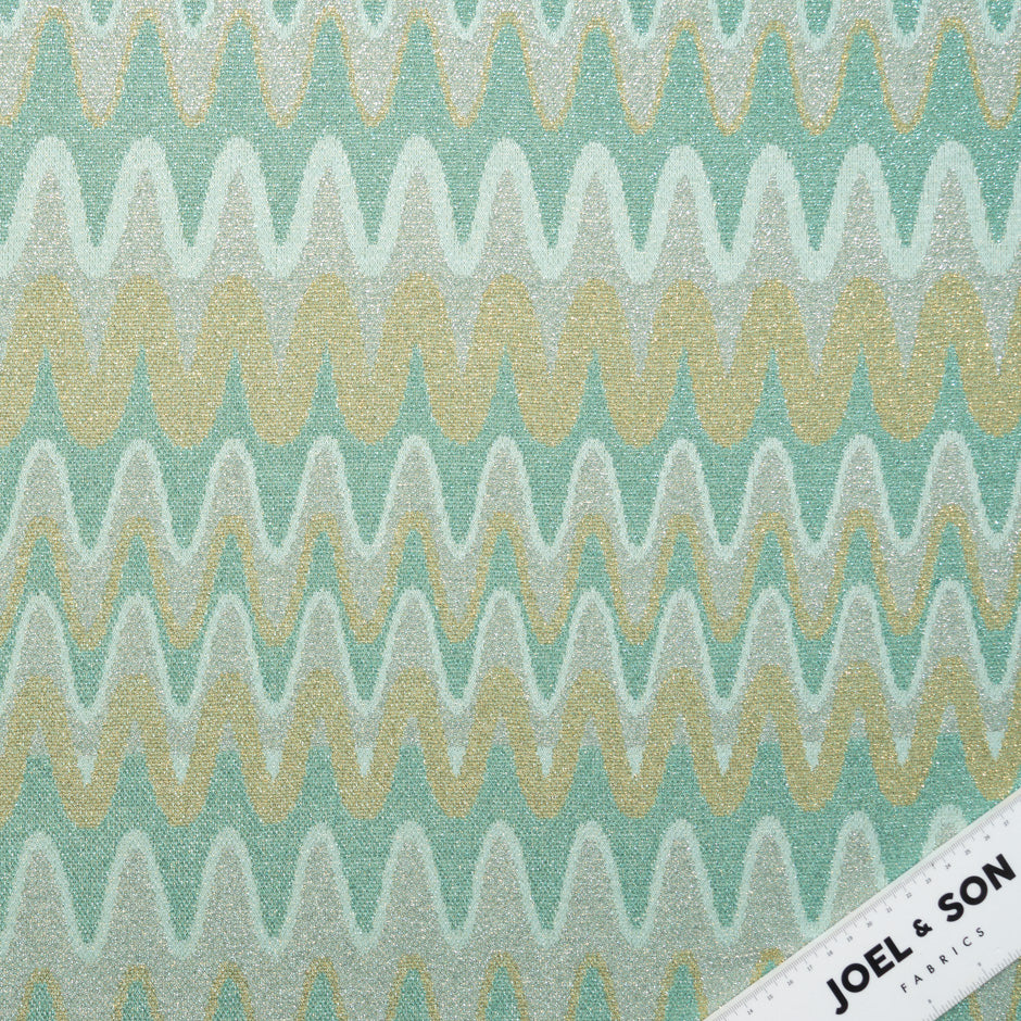 Green & Gold Metallic Wave Knit (A 2.50m Piece)