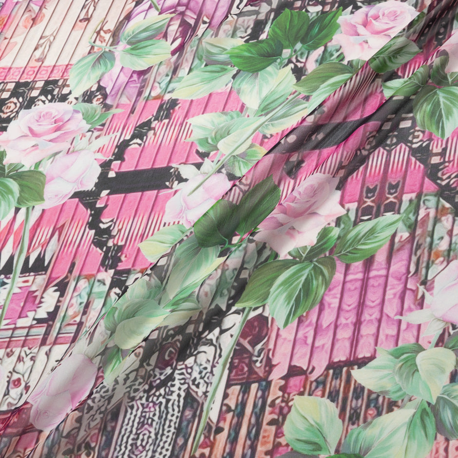 Rose Floral Printed Silk Georgette