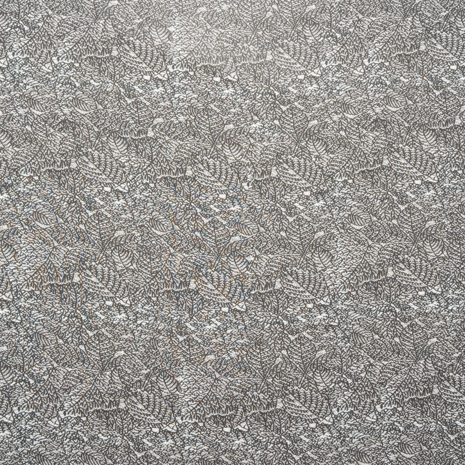 Monochrome Leaf Printed Pure Silk Georgette