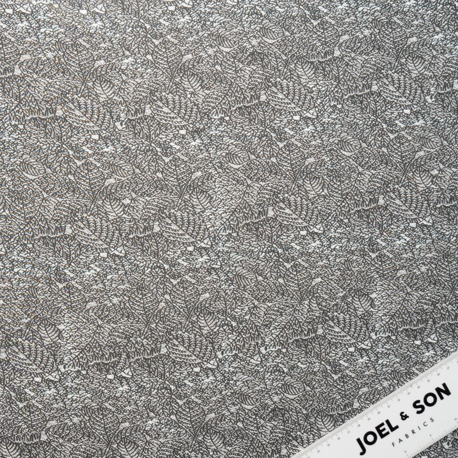 Monochrome Leaf Printed Pure Silk Georgette