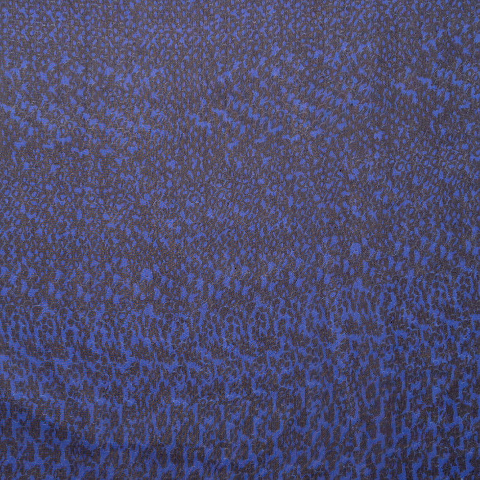 Black & Blue Abstract Snake Printed Silk Chiffon