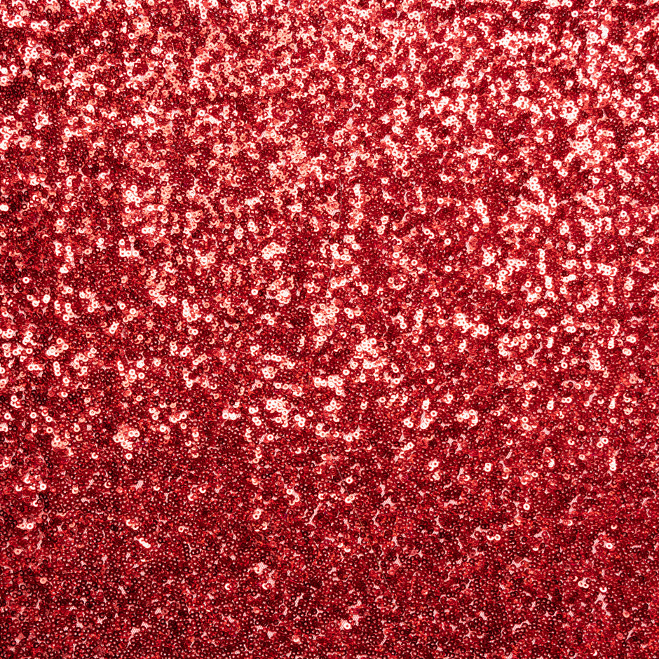 Ruby Red Sequinned Stretch Tulle