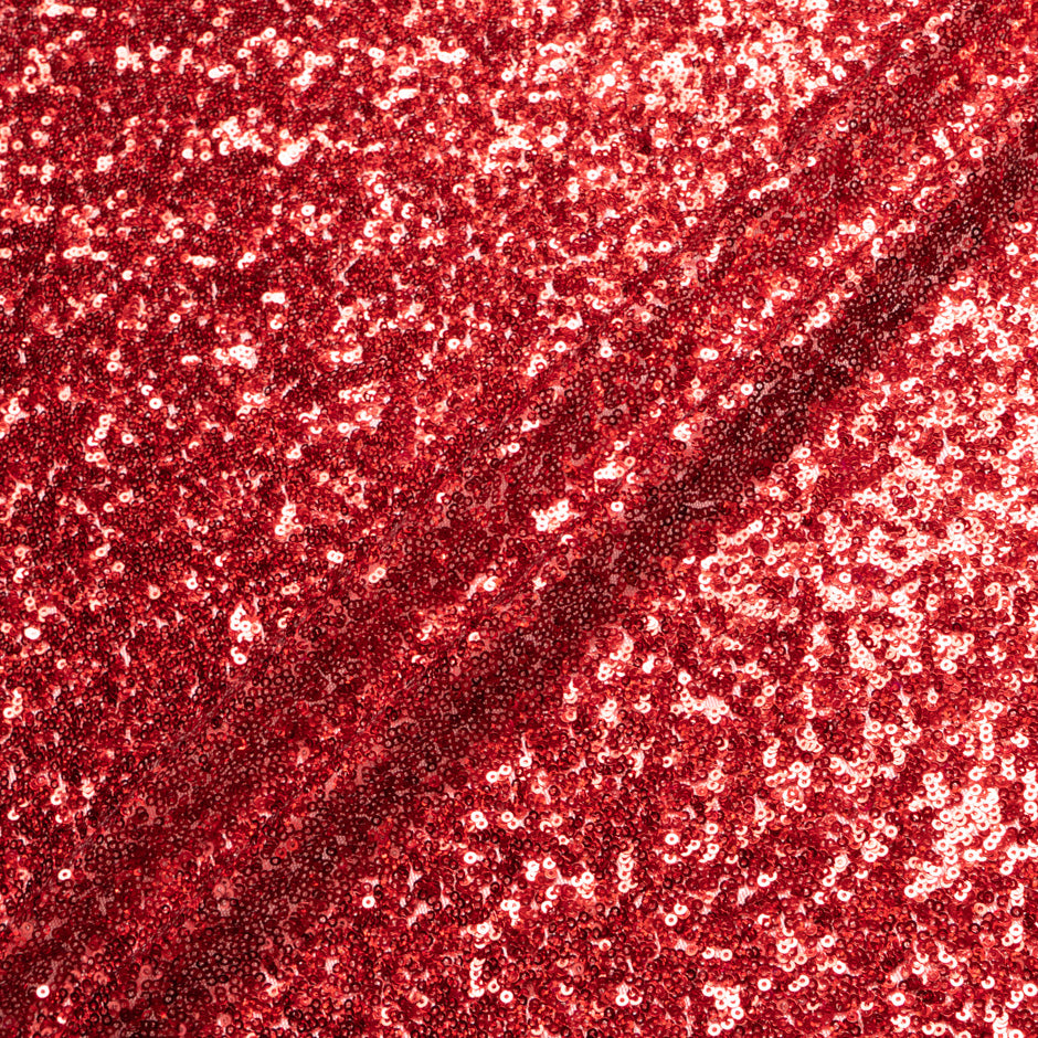Ruby Red Sequinned Stretch Tulle