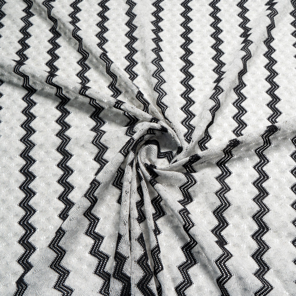 Black & White Zigzag Poly Knit