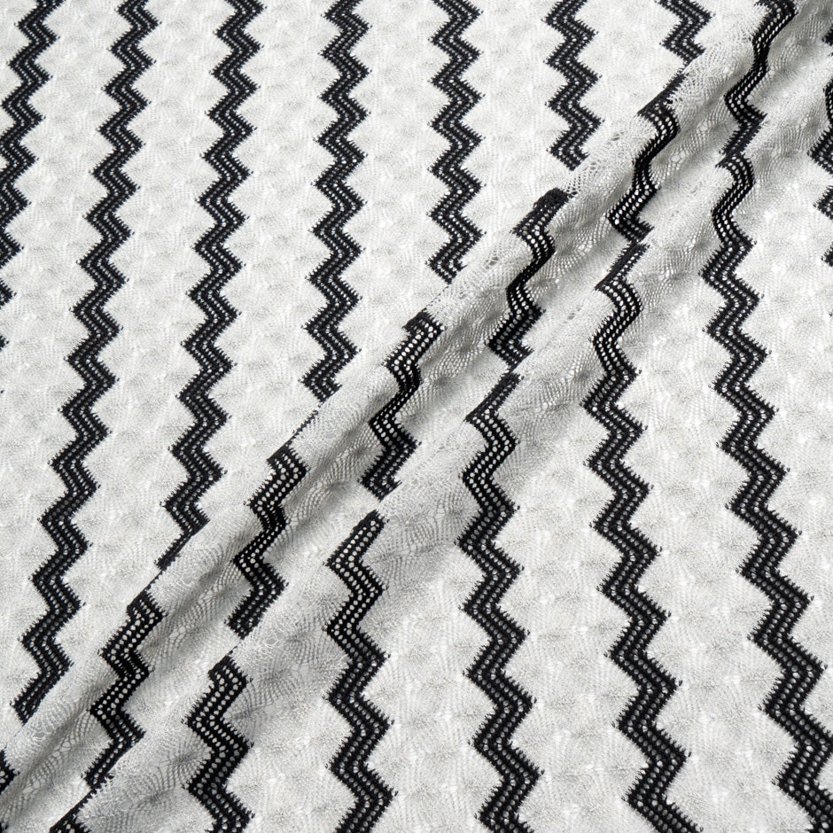 Black & White Zigzag Poly Knit