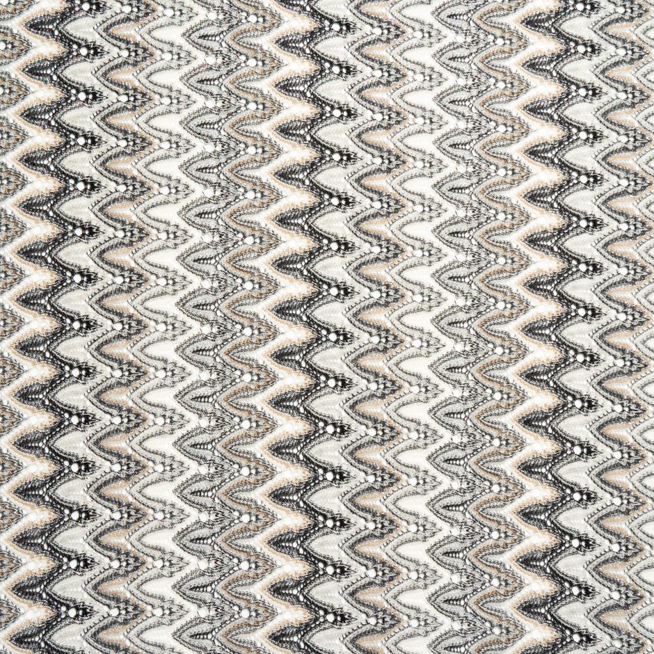 Beige, Black, Ivory Woven Poly Knit (A 1.95m Piece)