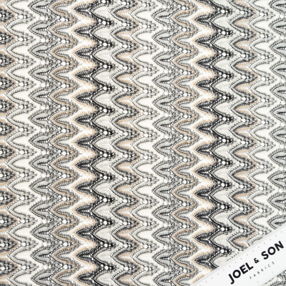 Beige, Black, Ivory Woven Poly Knit (A 1.95m Piece)