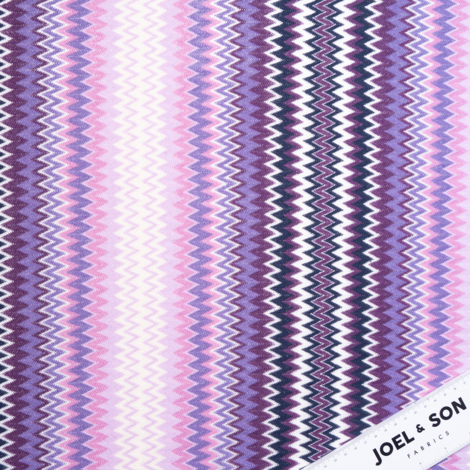 Purple & Pink Zigzag Poly Knit