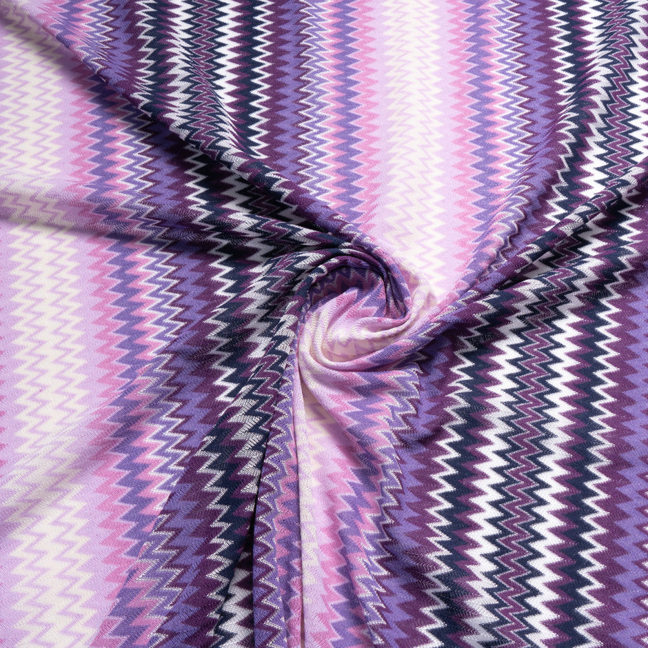 Purple & Pink Zigzag Poly Knit