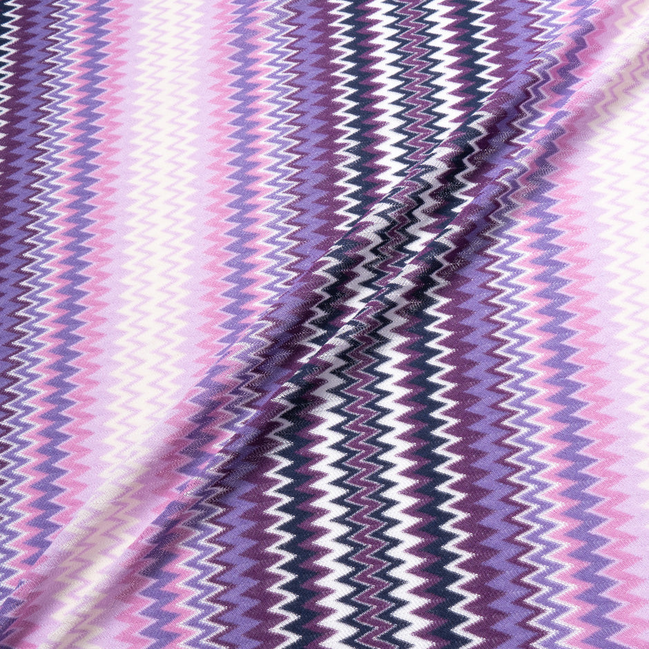 Purple & Pink Zigzag Poly Knit