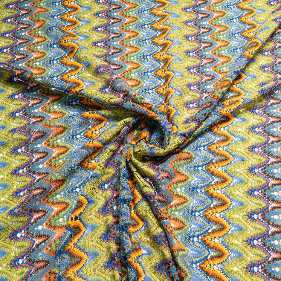 Multi-Coloured Woven Poly Knit