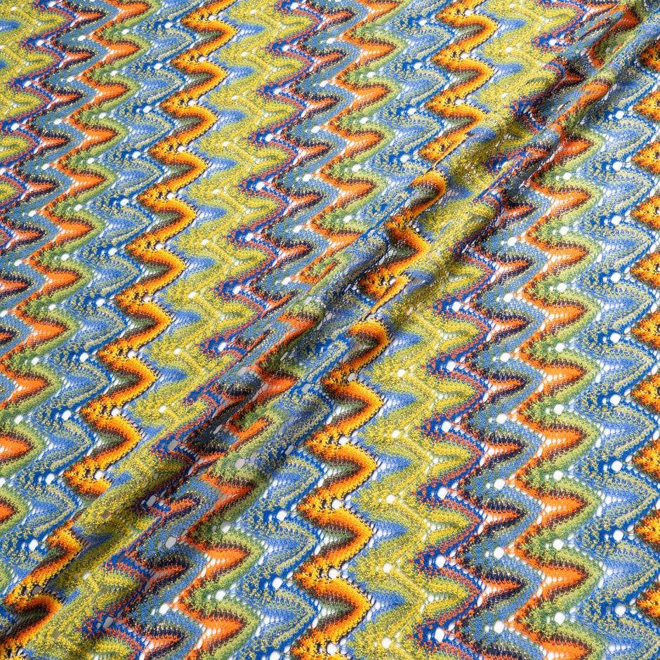 Multi-Coloured Woven Poly Knit