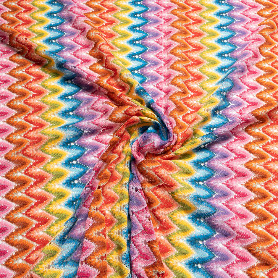 Rainbow Coloured Woven Poly Knit