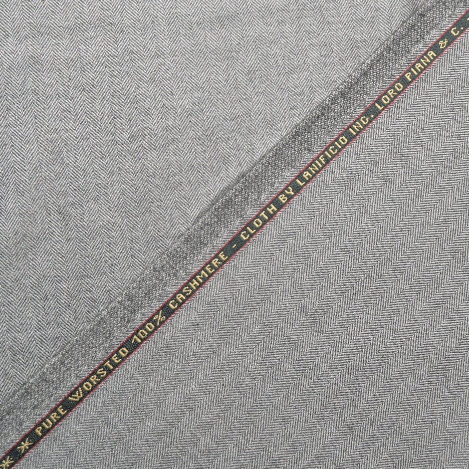 Grey Herringbone Pure 'Cashmere Award' Suiting