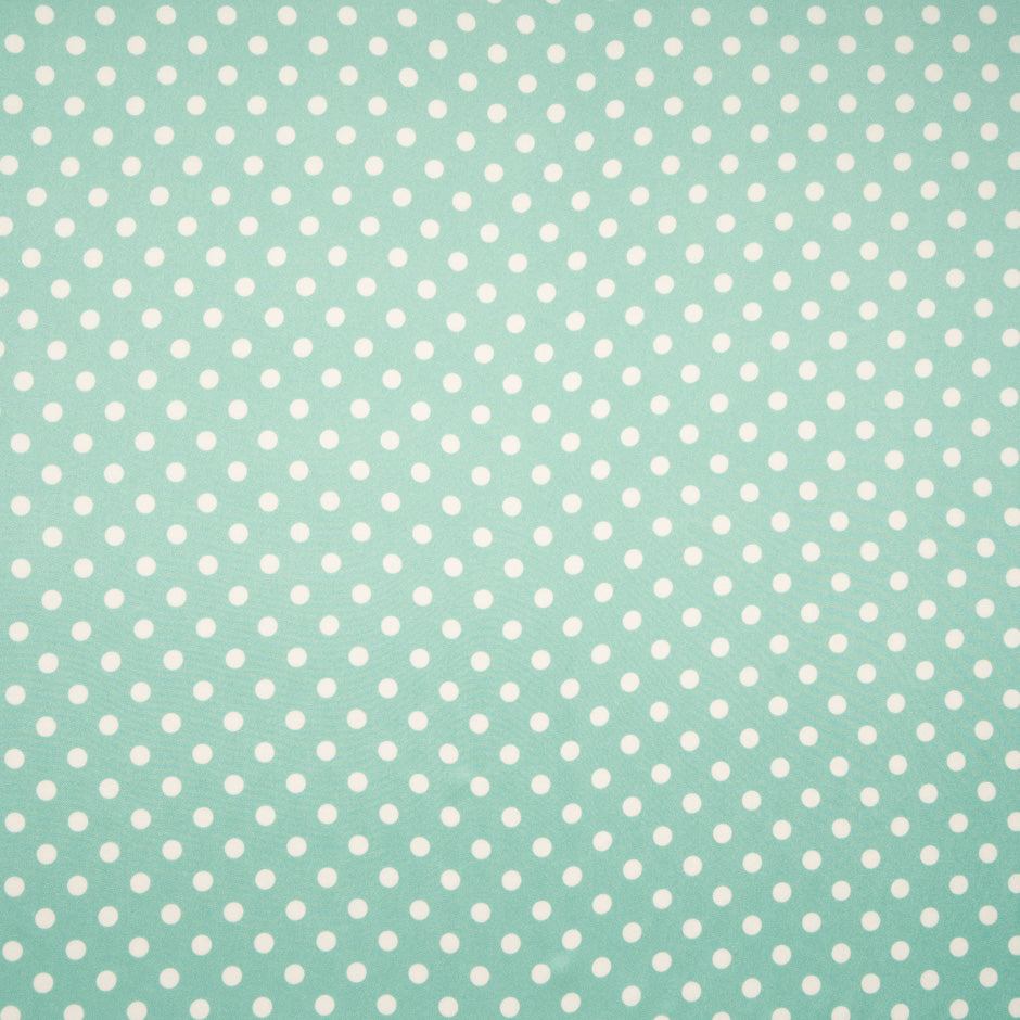 Ivory Spotted Mint Green Pure Silk Twill