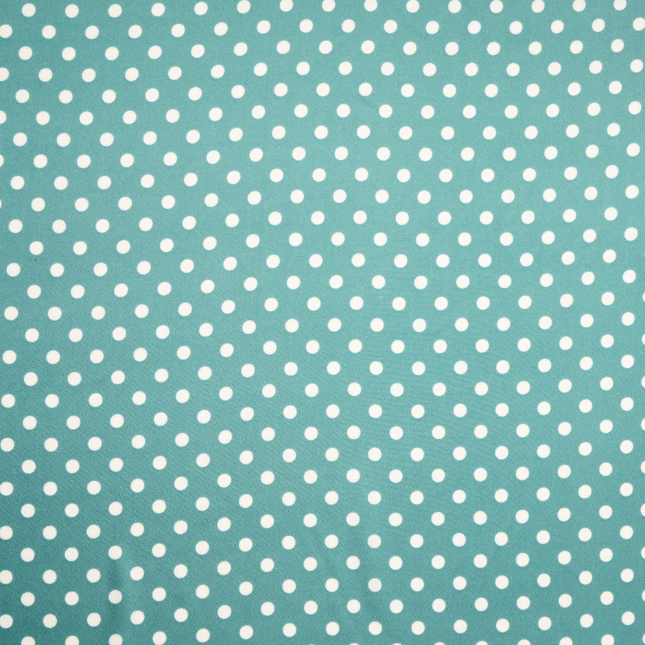 White Spotted Spearmint Green Pure Silk Twill