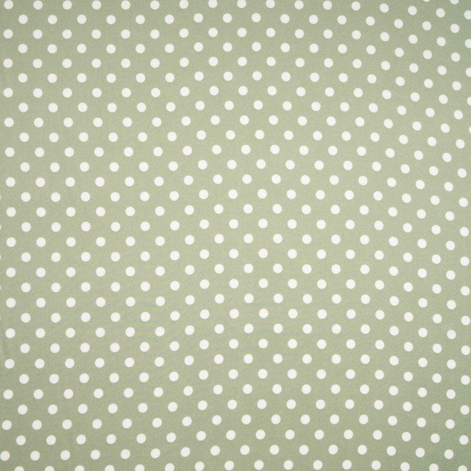 White Spotted Sage Green Pure Silk Twill