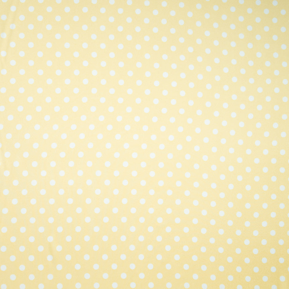 White Spotted Yellow Pure Silk Twill