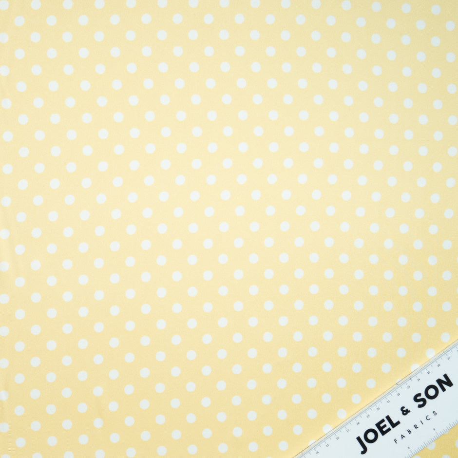 White Spotted Yellow Pure Silk Twill