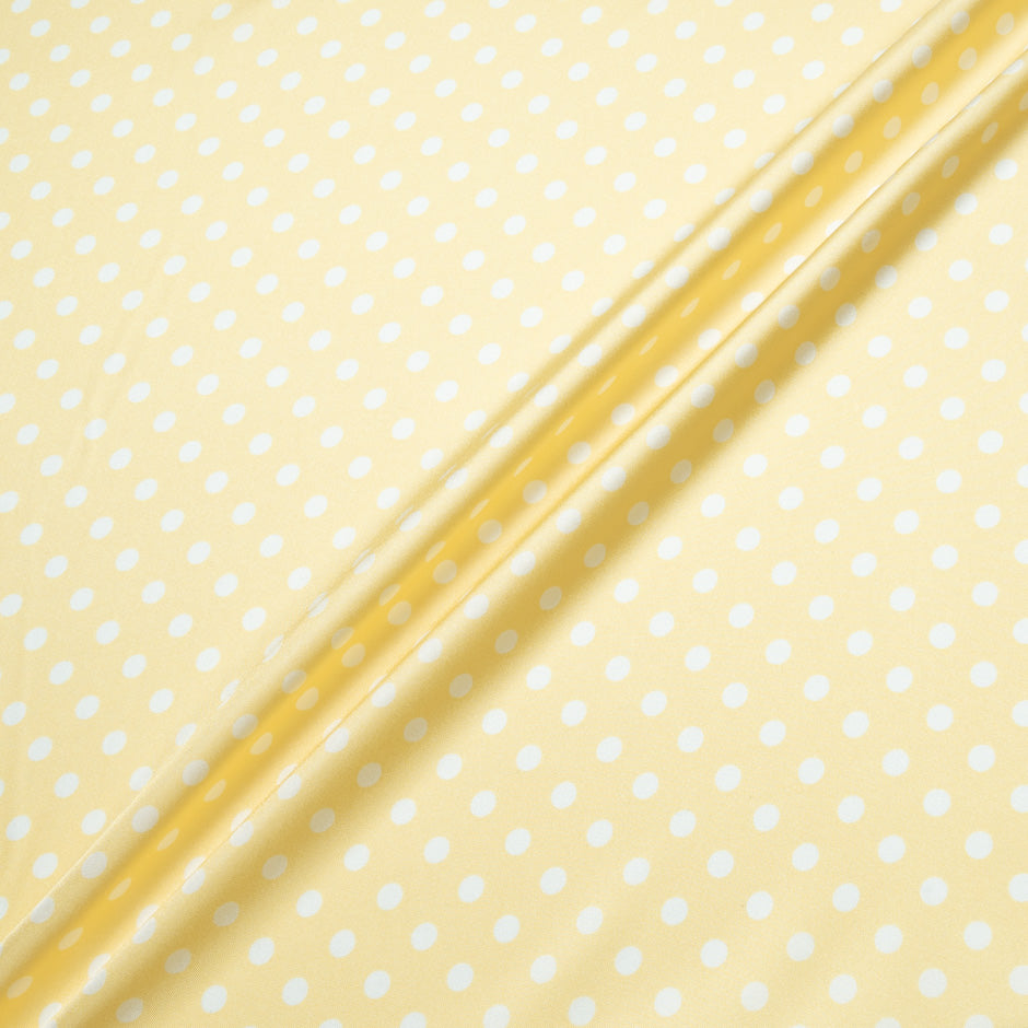 White Spotted Yellow Pure Silk Twill