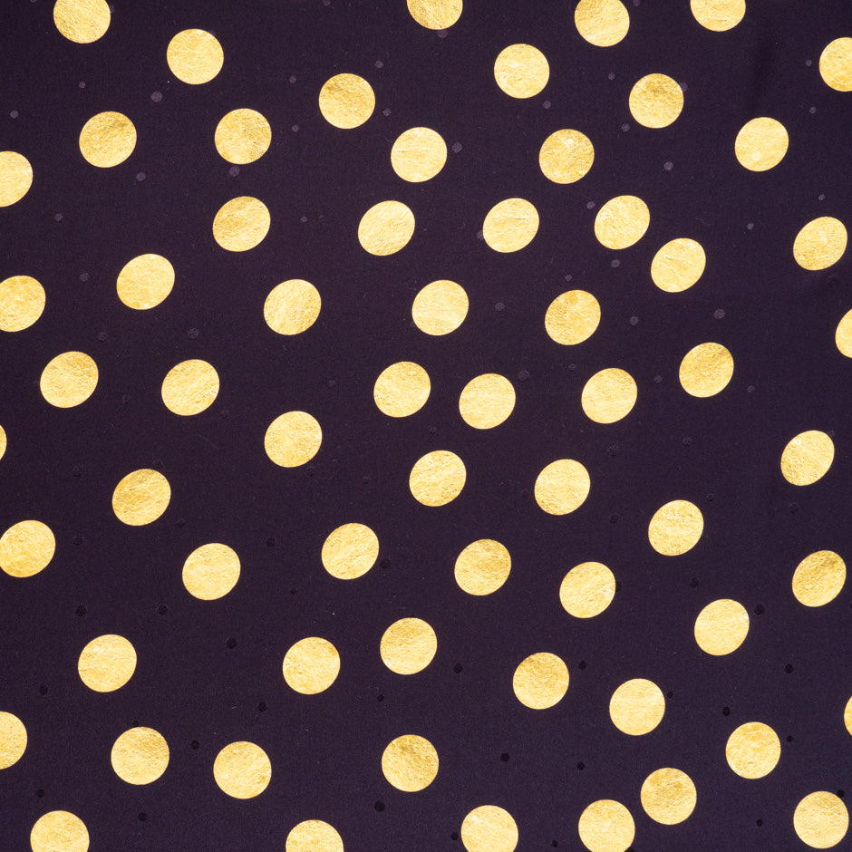 Large Yellow Spot Printed Grenache Silk Jacquard