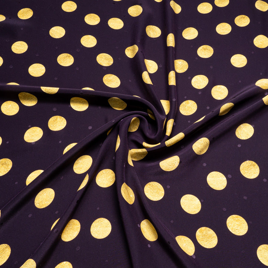 Large Yellow Spot Printed Grenache Silk Jacquard