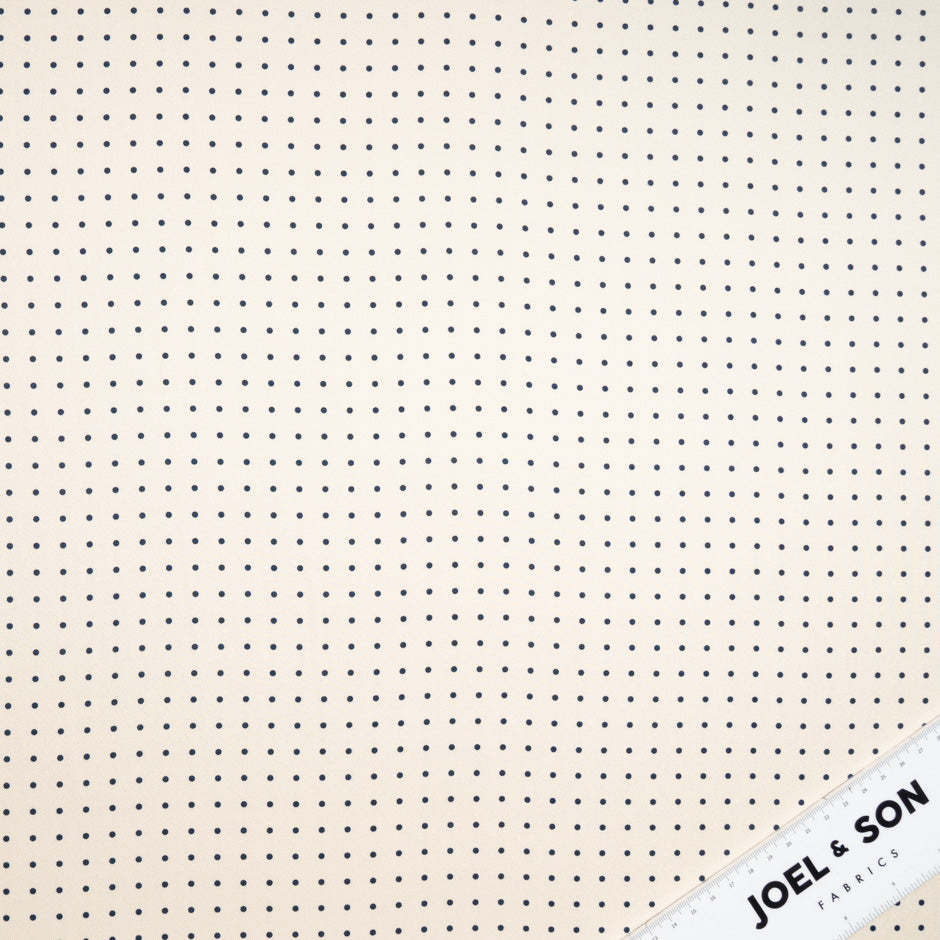 Mini Blue Spot Printed Vanilla Silk Twill
