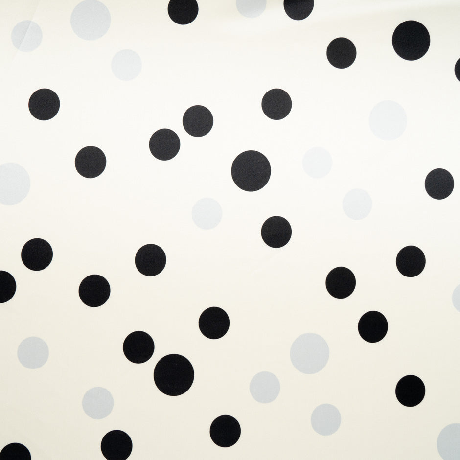 Black & Grey Spotted Silk Duchess Satin